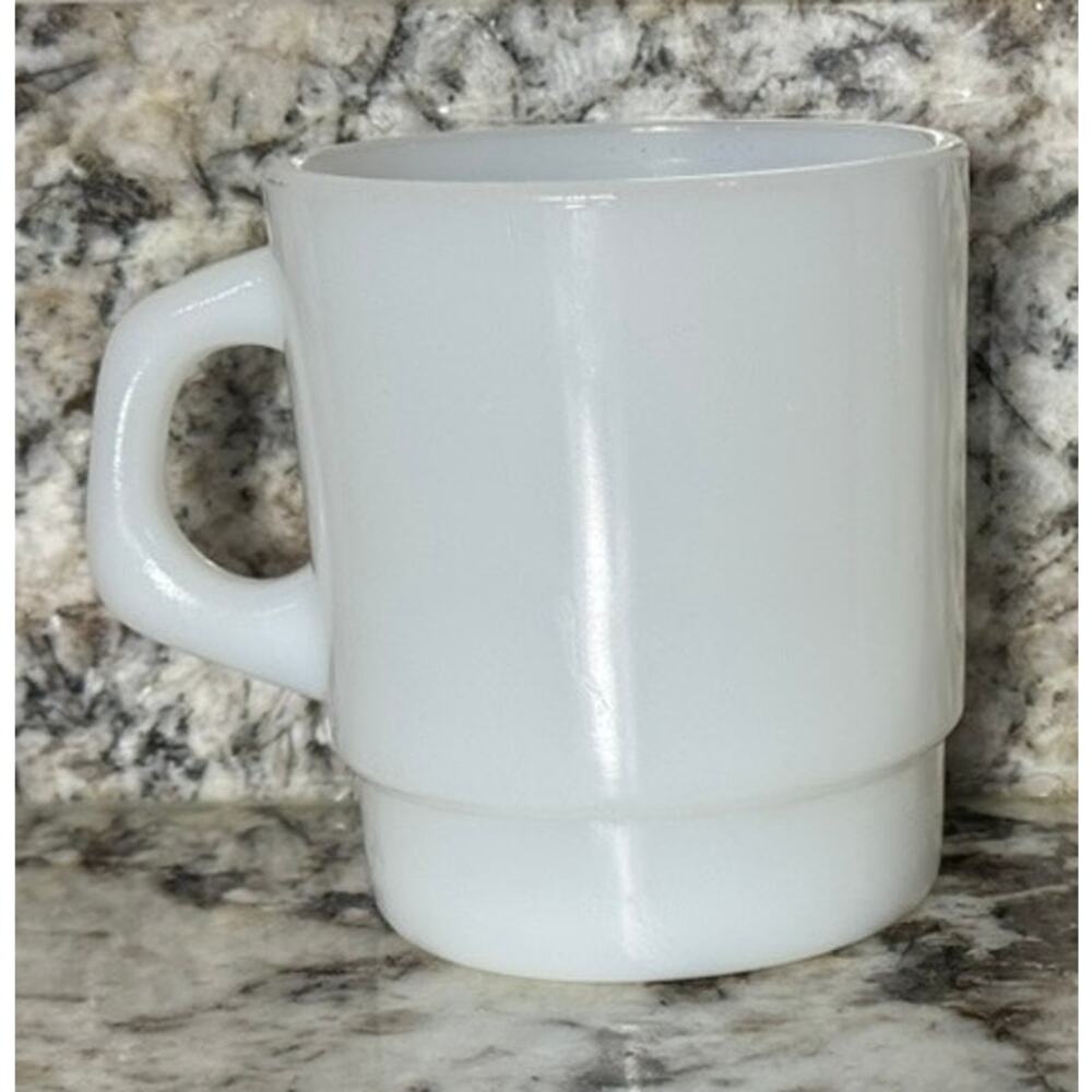 Vintage TERMOCRISA Milk Glass White STACKING Mug